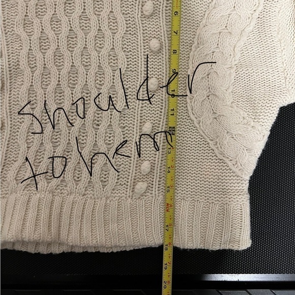 Nasty Gal Ivory M Chunky Cable Knit Fisherman Boho Chic Cottagecore Boxy Crop - Picture 11 of 14